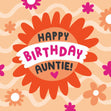 Happy Birthday Auntie Beautiful Flowers Confetti-exploding Greetings Card