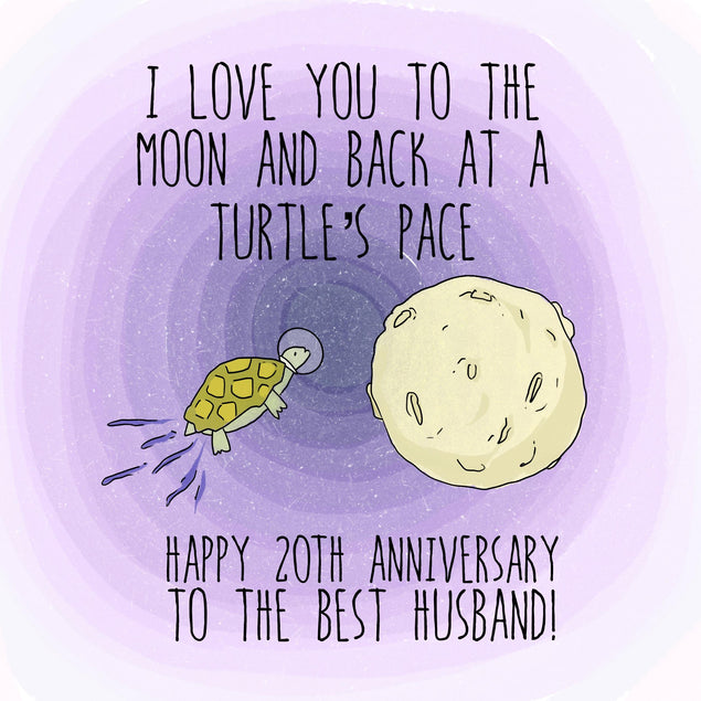 Love You Till The Moon Happy 20th Anniversary Husband Confetti-exploding Greetings Card