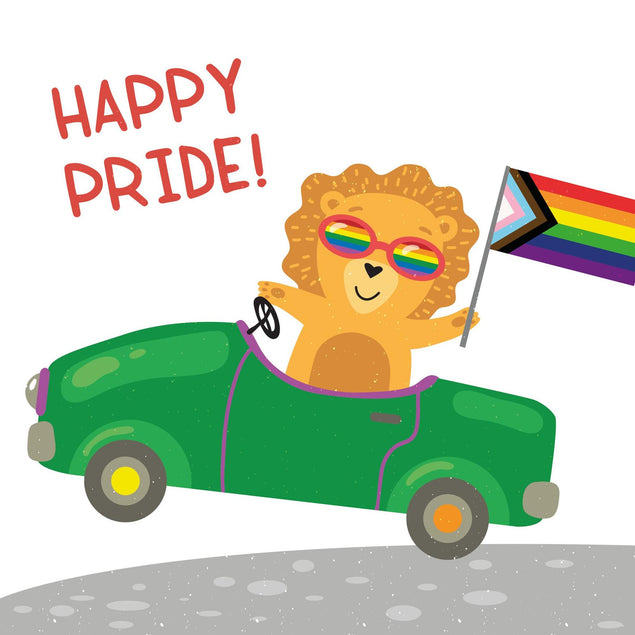 Happy Pride Lion Confetti-exploding Greetings Card