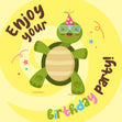 Beach Turtle Happy Birthday Confetti-exploding Greetings Card