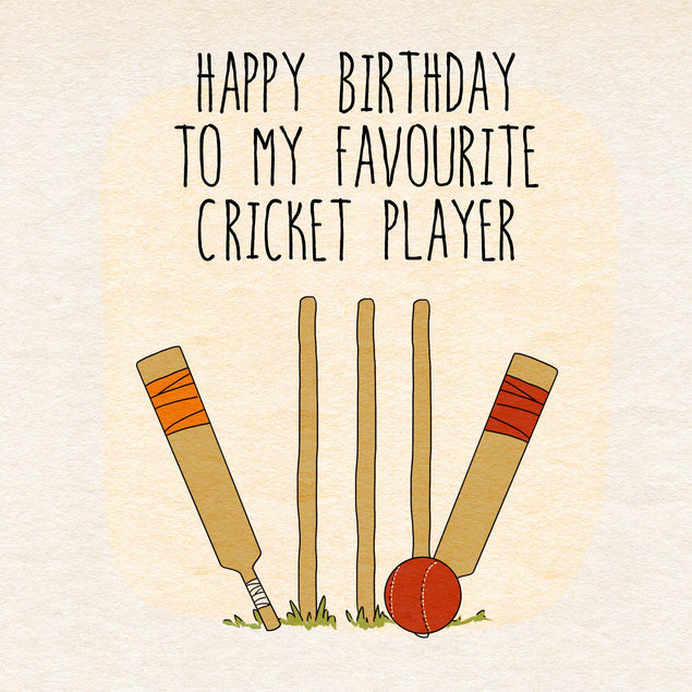 Happy Birthday To My Favourite Cricket Player Confetti-exploding Greetings Card