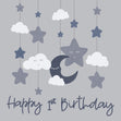 Happy 1st Birthday Stars And Clouds Confetti-exploding Greetings Card