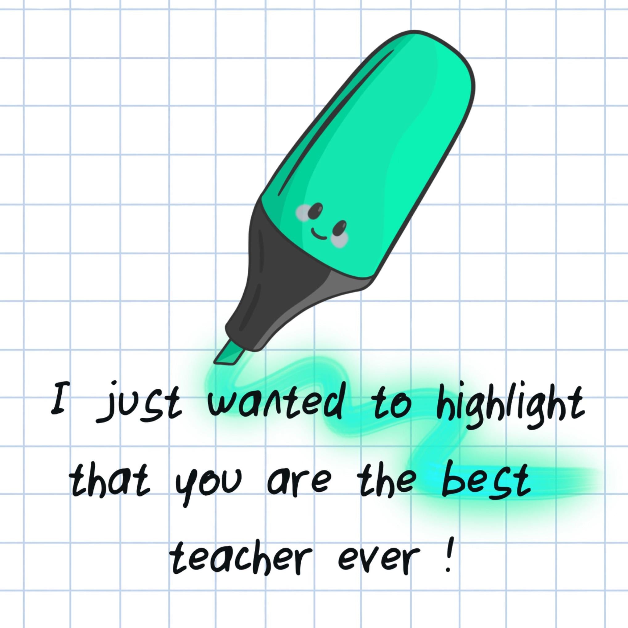 Top Teacher Highlighter Thank You Confetti-exploding Greetings Card – Boomf