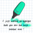 Top Teacher Highlighter Thank You Confetti-exploding Greetings Card