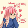 Who's The Best Boy? Cute Anime Girl Valentine's Day Confetti-exploding Greetings Card