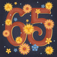 Night Flowers Happy 65th Birthday Confetti-exploding Greetings Card