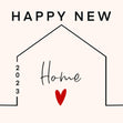 Happy New Home 2023 Minimalist House Confetti-exploding Greetings Card
