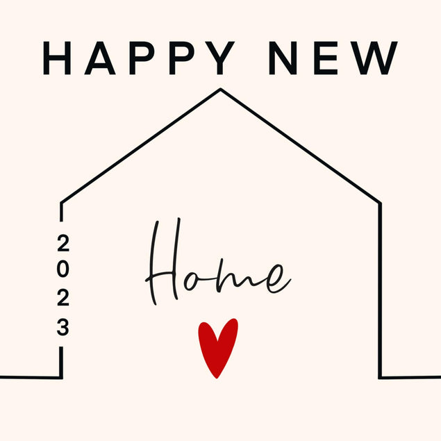 Happy New Home 2023 Minimalist House Confetti-exploding Greetings Card