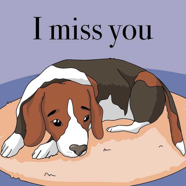 I Miss You Beagle Confetti-exploding Greetings Card
