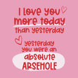 I Love You More Than Yesterday Funny Confetti-exploding Greetings Card