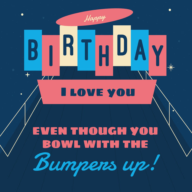 Bowling With The Bumpers Up Confetti-exploding Greetings Card