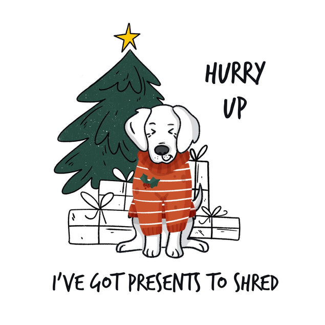 Merry Christmas I've Got Presents To Shred Funny Labrador Confetti-exploding Greetings Card