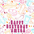 Happy Birthday Amiga Confetti-exploding Greetings Card