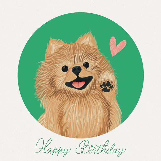 Happy Birthday Cute Pomeranian Confetti-exploding Greetings Card