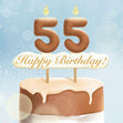 55th Happy Birthday Cake Confetti-exploding Greetings Card