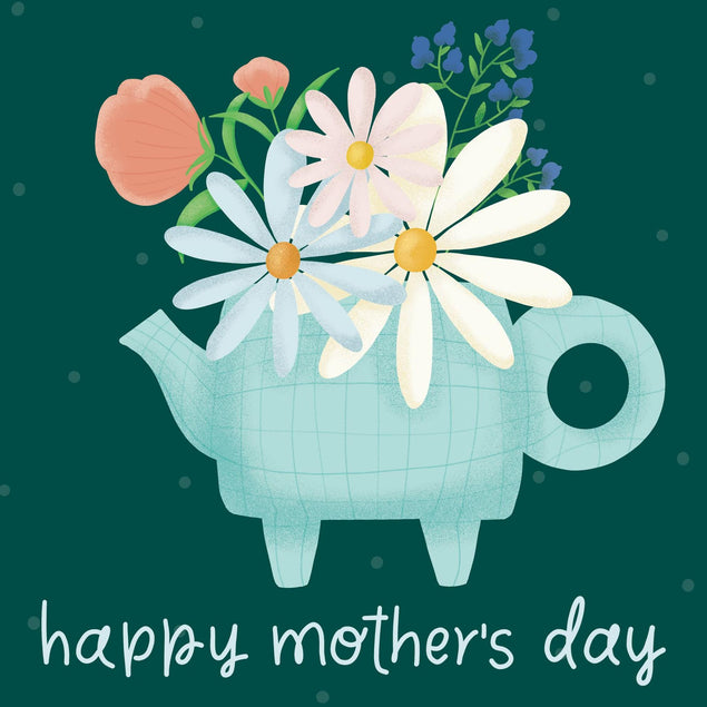 Happy Mother's Day Retro Kettle Confetti-exploding Greetings Card