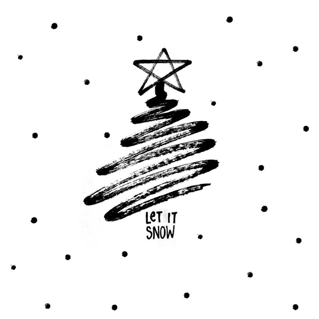 Let It Snow Minimalist Christmas Tree Confetti-exploding Greetings Card