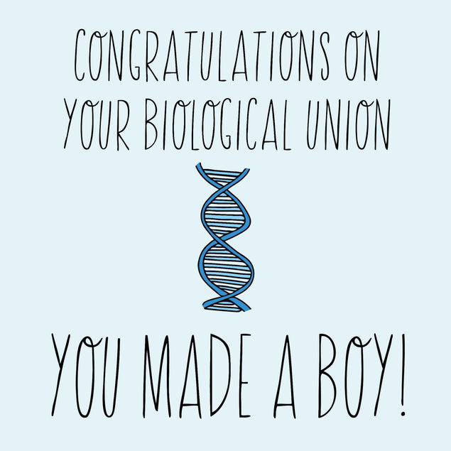 Congratulations On Your Biological Union Boy Confetti-exploding Greetings Card