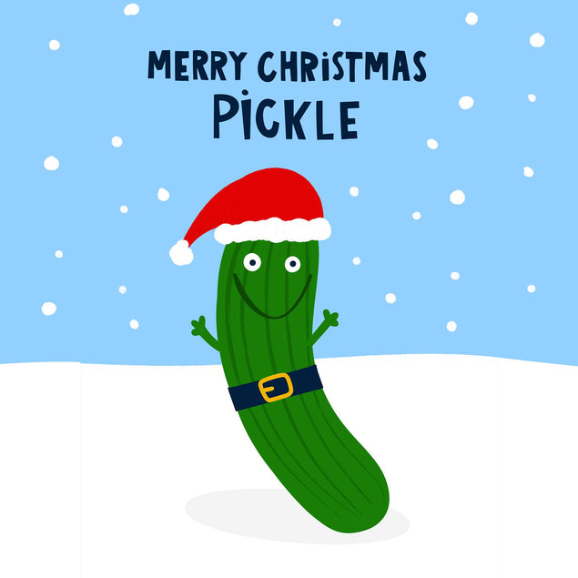 Funny Pickle Christmas Confetti-exploding Greetings Card