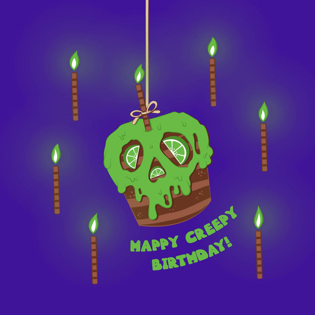 Spooky Cake Happy Creepy Birthday Confetti-exploding Greetings Card