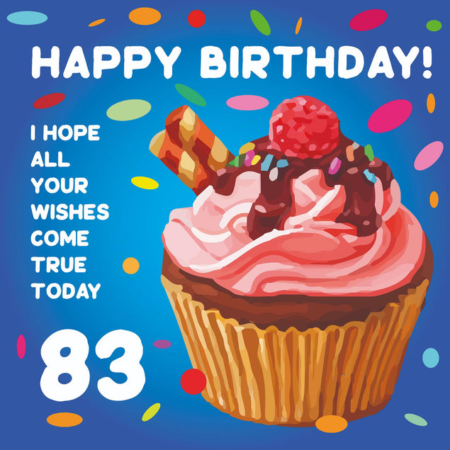 Happy 83th Birthday Cupcake Confetti-exploding Greetings Card
