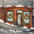 Edinburgh Street Shop Merry Christmas Confetti-exploding Greetings Card