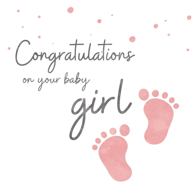 Baby Girl Confetti-exploding Greetings Card