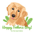 Happy Father's Day Golden Retriever And Plants Confetti-exploding Greetings Card