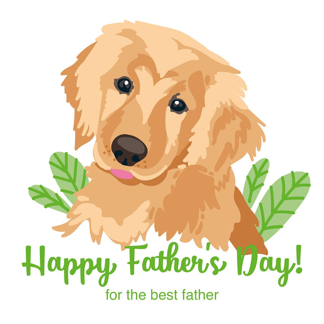 Happy Father's Day Golden Retriever And Plants Confetti-exploding Greetings Card