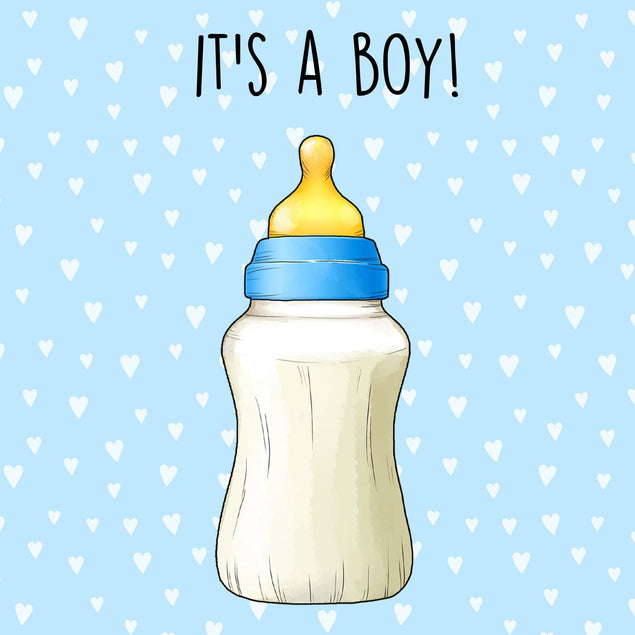 It's A Boy Baby Bottle Confetti-exploding Greetings Card