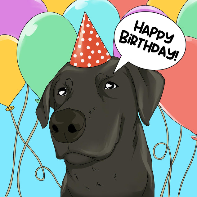 Festive Labrador Happy Birthday Confetti-exploding Greetings Card