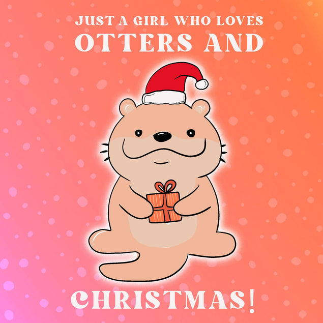 Just A Girl Who Loves Otters And Christmas Confetti-exploding Greetings Card