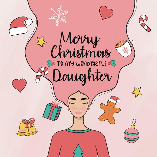 Merry Christmas Daughter Confetti-exploding Greetings Card