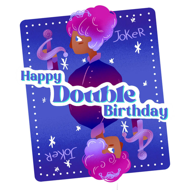 Dark Joker Happy Double Birthday Confetti-exploding Greetings Card