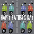 Colorful Lambretta Scooters Happy Father's Day Confetti-exploding Greetings Card
