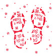 Merry Christmas Santa's Footprints Confetti-exploding Greetings Card