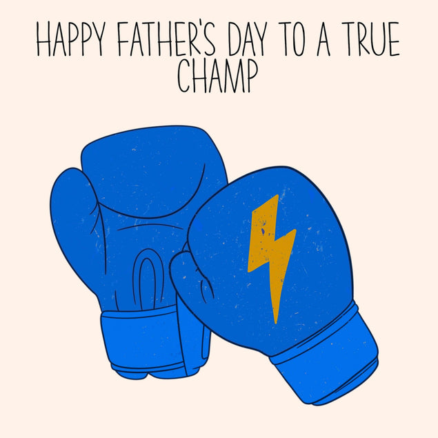 Blue Boxing Gloves Father's Day Confetti-exploding Greetings Card