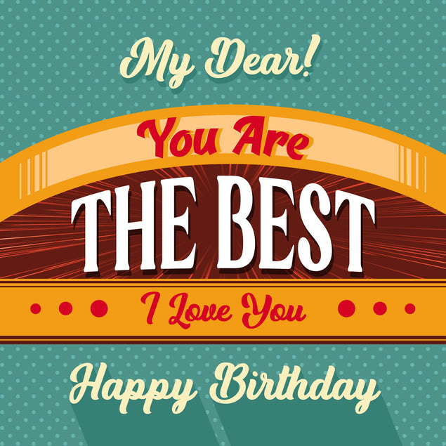 Vintage Poster Happy Birthday I Love You Confetti-exploding Greetings Card