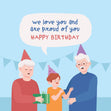 Loving Grandparents Happy Birthday Grandson Confetti-exploding Greetings Card