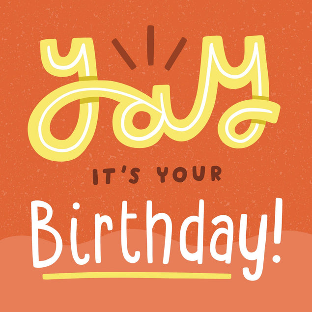 Yay Orange Birthday Confetti-exploding Greetings Card