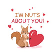 I'm Nuts About You Squirrel Valentine's Confetti-exploding Greetings Card