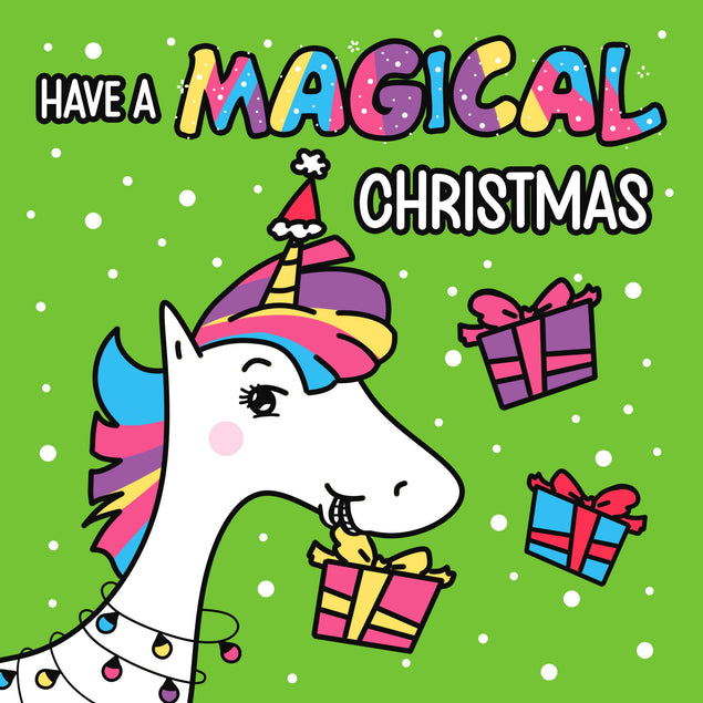 Have A Magical Christmas Unicorn With A Gift Confetti-exploding Greetings Card