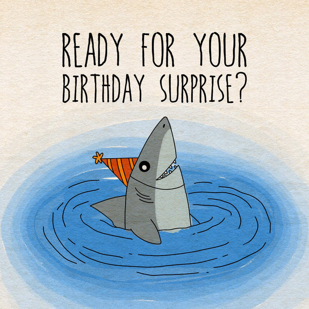 Happy Birthday Shark Surprise Confetti-exploding Greetings Card