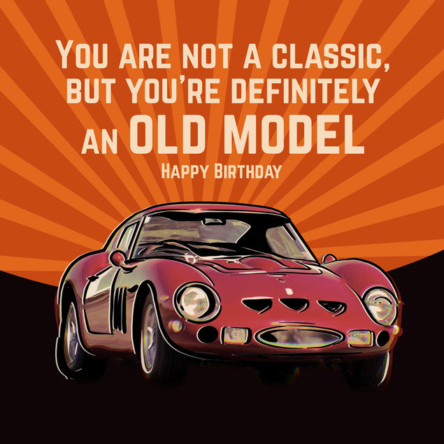 Happy Birthday Old Model Car Confetti-exploding Greetings Card