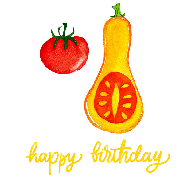 Happy 70th Birthday Tomato And Zucchini Confetti-exploding Greetings Card