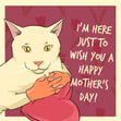 I'm Just Here To Wish You A Happy Mother's Day Cat With Human Hands Confetti-exploding Greetings Card