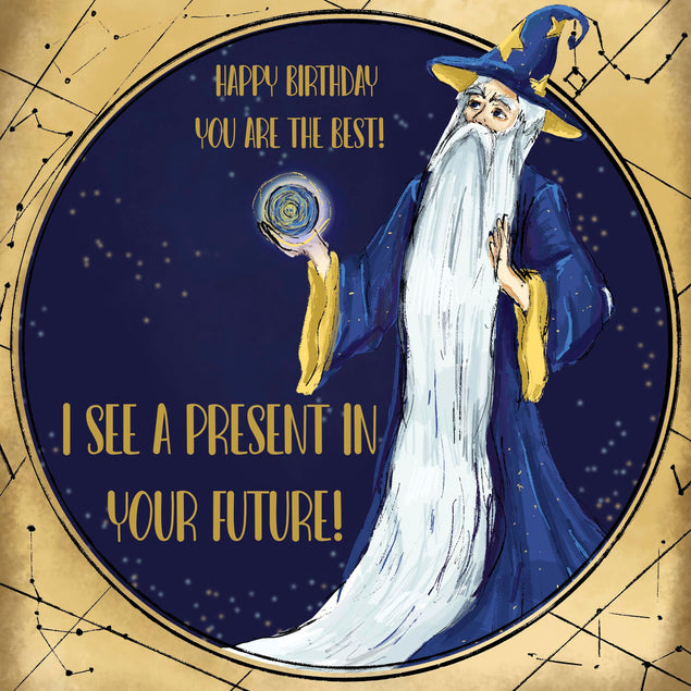 Magician I See A Present In Your Future Happy Birthday You're The Best Confetti-exploding Greetings Card