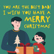 Merry Christmas The Best Dad Happy Dad And His Daughter Confetti-exploding Greetings Card