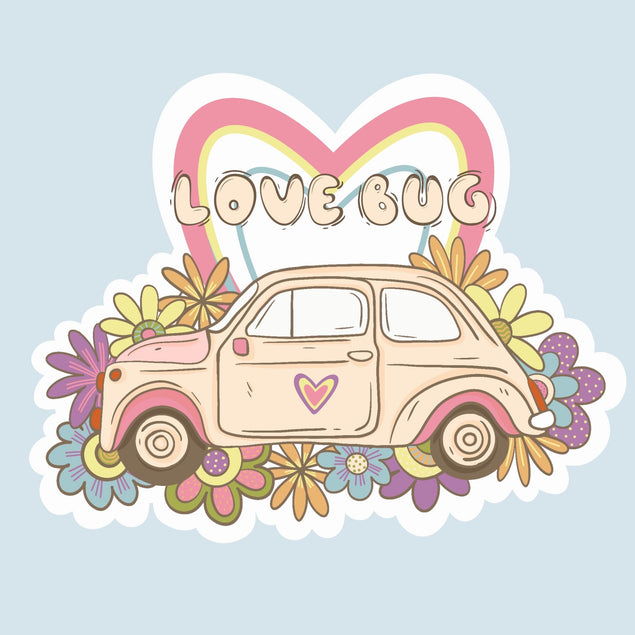 Love Bug Hippie Car Valentine's Day Confetti-exploding Greetings Card