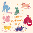 Playful Cats Mother's Day Confetti-exploding Greetings Card